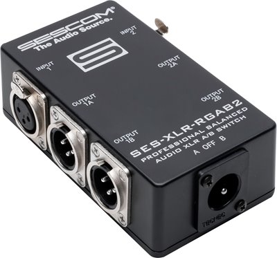 SES-XLR-RGAB2 One Source to Two Destination 2-Channel Balanced Passive XLR A/B Stereo Audio Switch